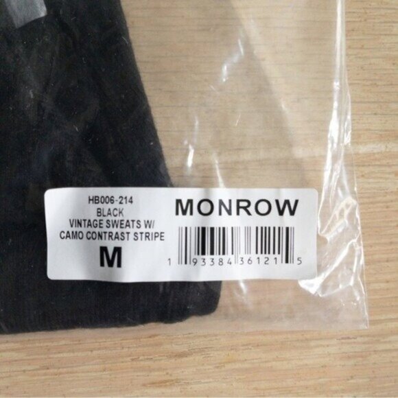 NWT Monrow Cashmere Vintage Sweats M Camo Contrast Stripe Jogger Sweatpants - Picture 4 of 7